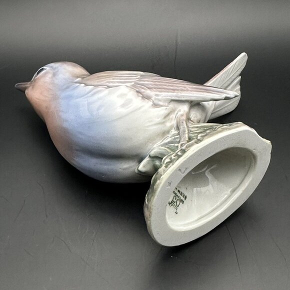 Robin Bird On Branch Dahl Jensen Copenhagen Porcelain Sculpture Figure NR. 1280 - Picture 3 of 16